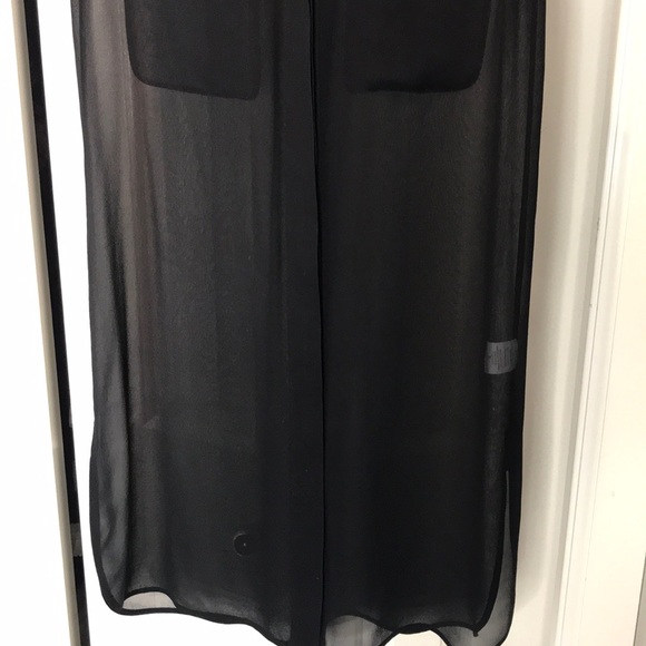 Vince sleeveless sheer long button front top - Picture 3 of 4